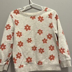 Cat & Jack 4T Beige Sweatshirt with Coral Flowers